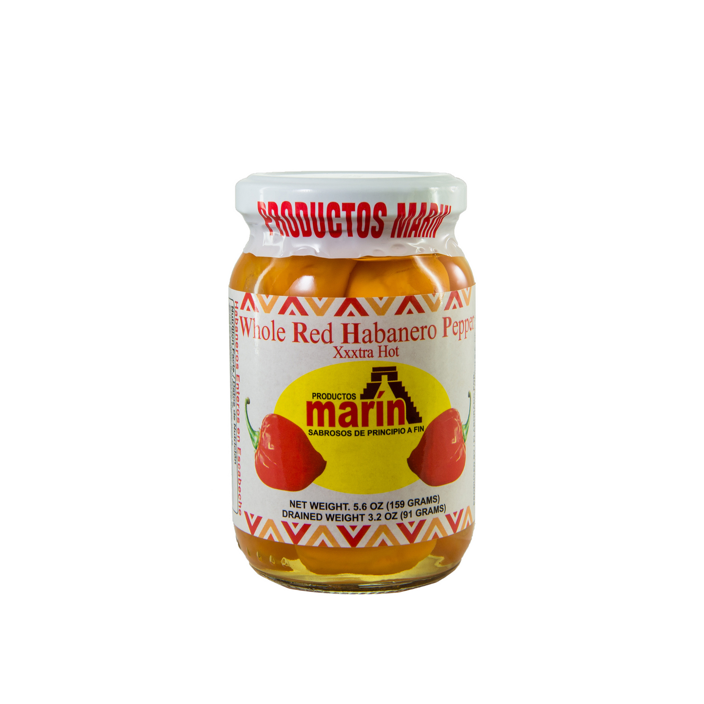Chiles Habaneros enteros en escabeche "Marín" 160 g