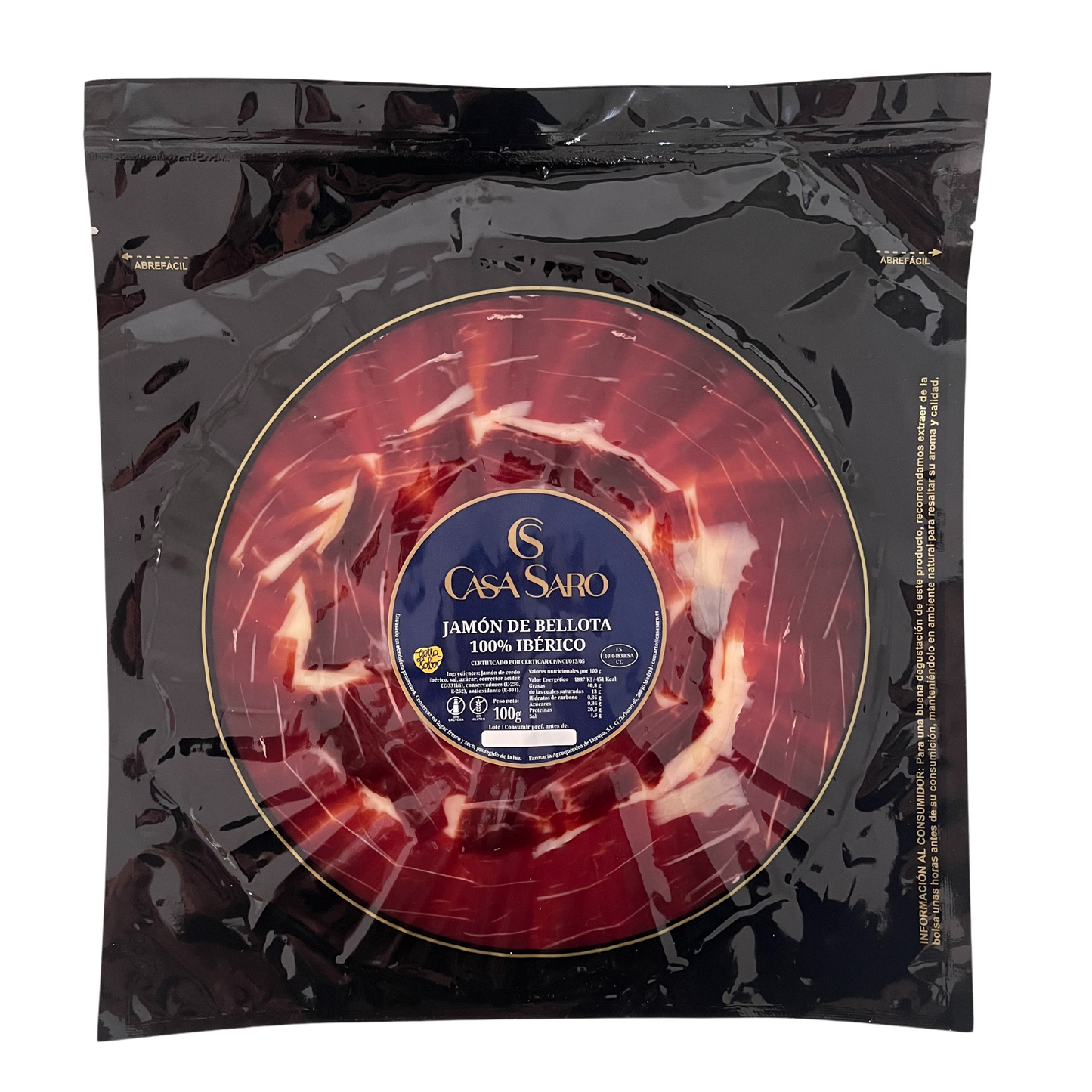 Jamón Ibérico 100% de Bellota Loncheado